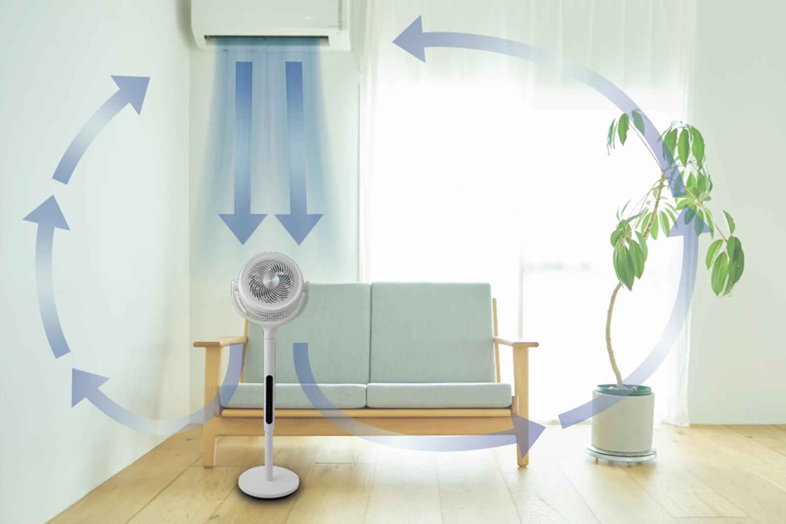 冷房と併用して