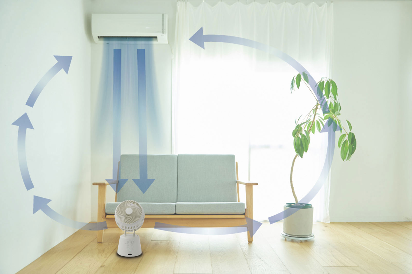 冷房と併用して