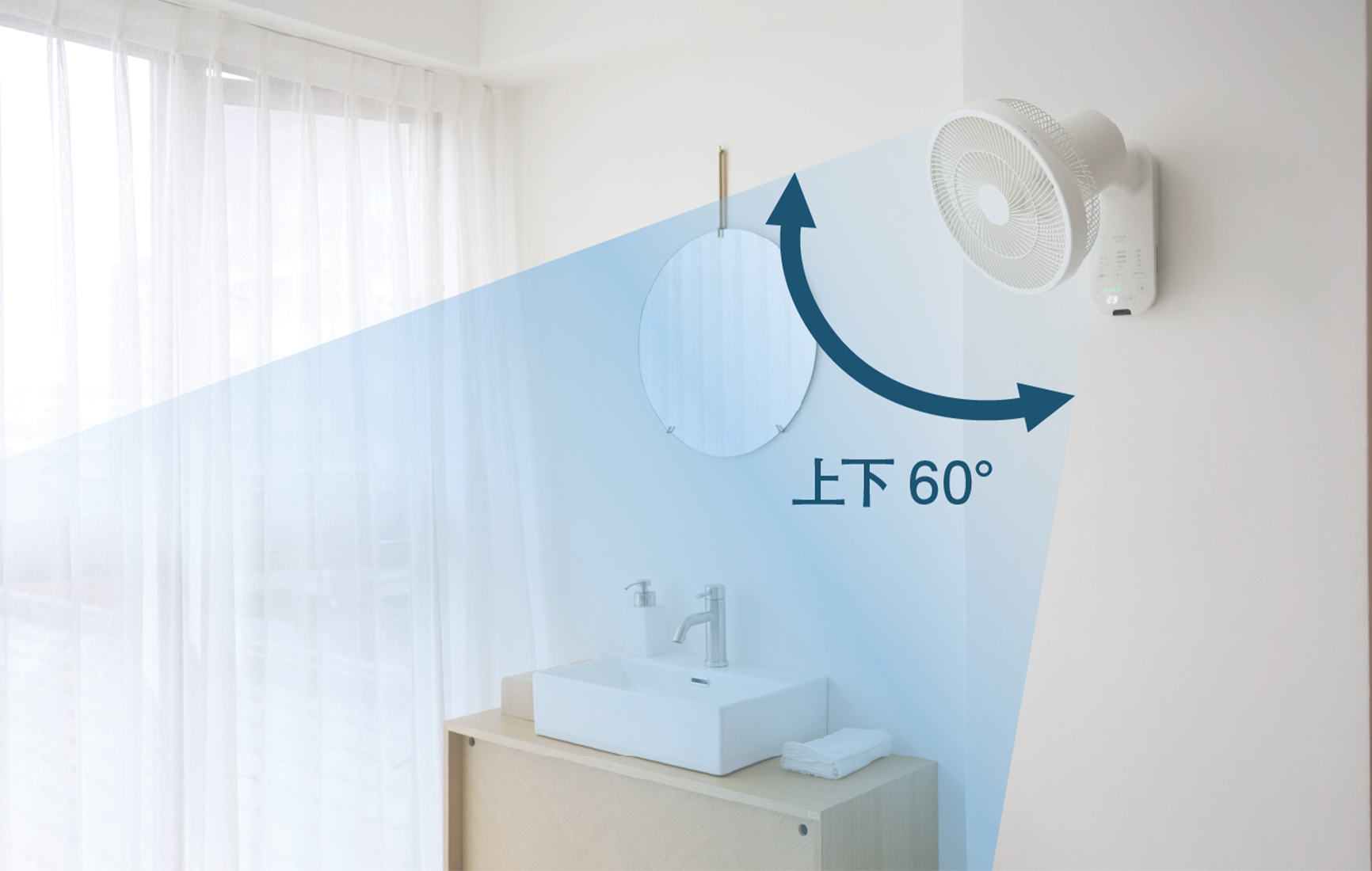 上下の送風範囲